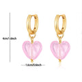 Pink Acrylic Earrings Made in Greece, European Mayol Jewelry